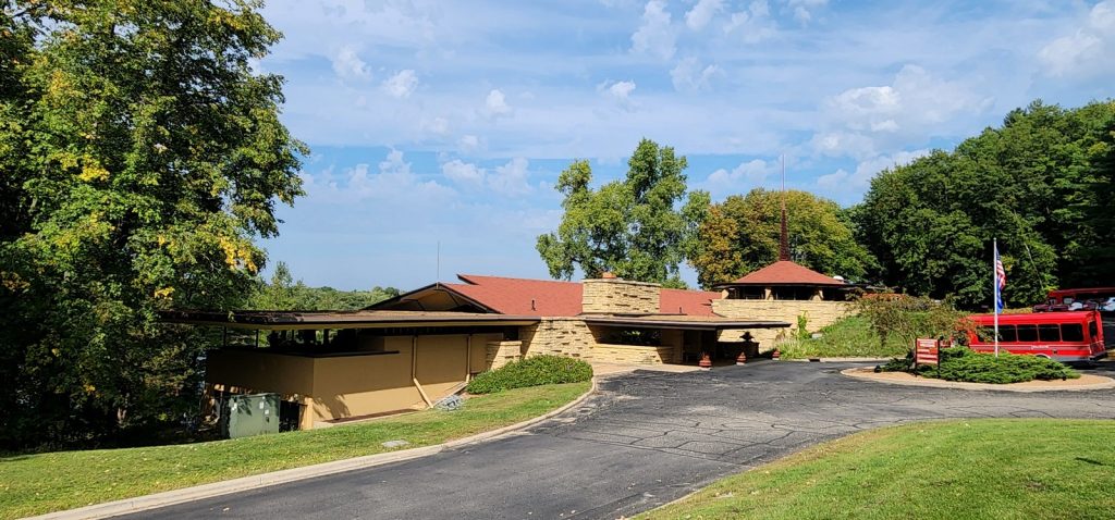 The Taliesin visitor center from outside.