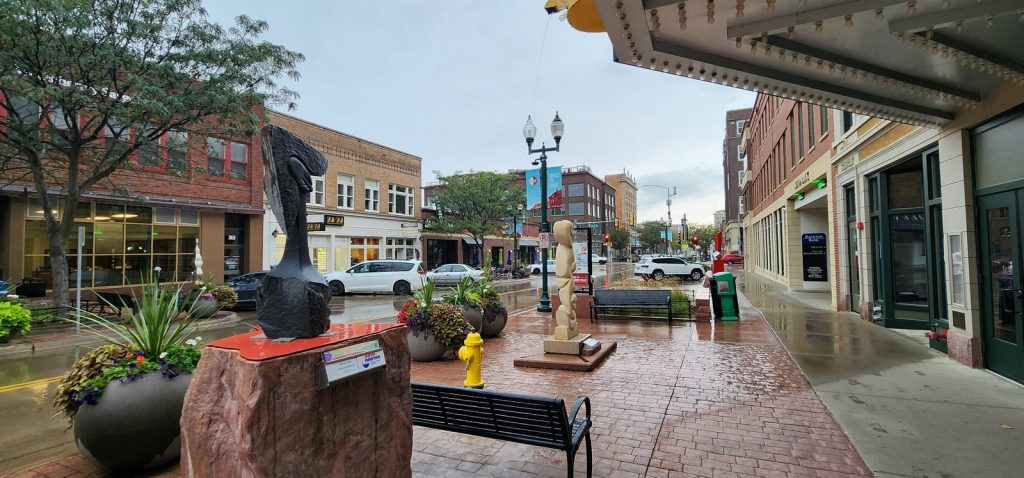 Sculpture in downtown Sioux Falls.